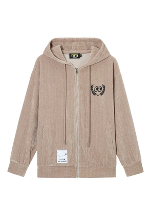 Mini Cream zip-up hoodie - Neutrals
