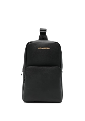 Karl Lagerfeld logo-plaque backpack - Black
