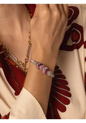 Nikos Koulis Oui diamond, ruby and sapphire bracelet - Silver