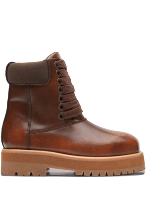 PDF lace-up fastening boots - Brown