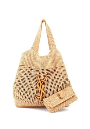 Saint Laurent Pre-Owned Icare Shopping Raffia Maxi tote bag - Neutrals