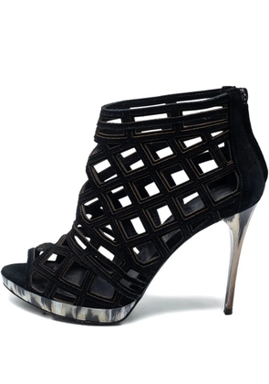 Burberry Pre-Owned 110mm cut-out platform stiletto sandals - Black