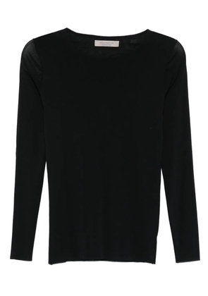 D.Exterior mesh-insert long-sleeve top - Black