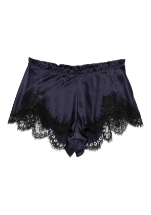 Carine Gilson lace-detail pyjama shorts - Blue