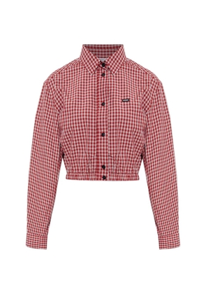 VETEMENTS checked cropped top - Red