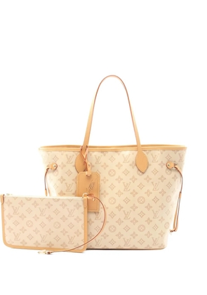 Louis Vuitton Pre-Owned 2021s MM Neverfull monogram leather-handle tote bag - Neutrals