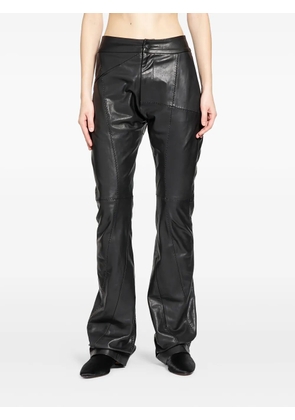 YEHUAFAN panelled leather trousers - Black