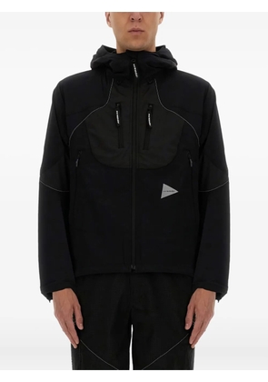 and Wander panelled hooded jacket - Black
