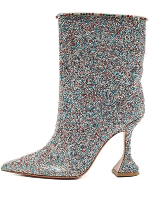 Amina Muaddi Mia Martini glitter boots - Blue