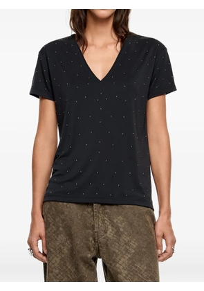 Bimba y Lola v-neck embellished top - Black