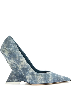 The Attico 105mm Cheope pointed-toe wedge pumps - Blue