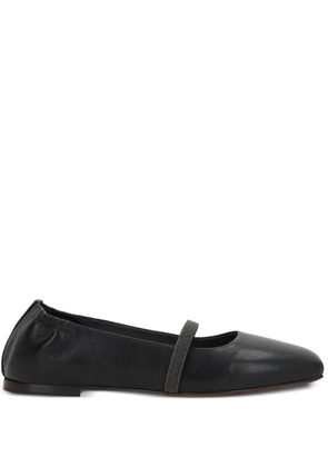 Brunello Cucinelli square-toe ballerina shoes - Black