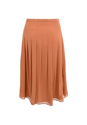 Chloé Vintage pleated lace-trim midi skirt - Orange