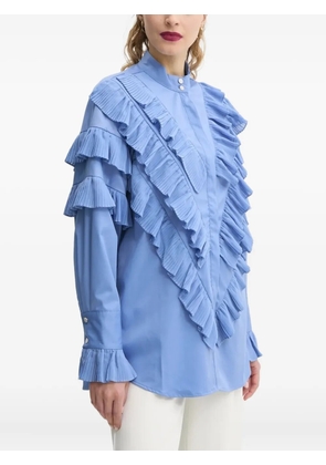Bruuns Bazaar pleated ruffle blouse - Blue