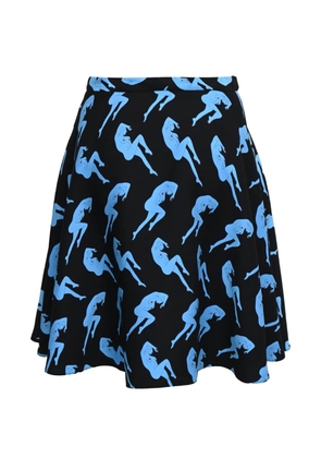 Miu Miu Pre-Owned printed mini skater skirt - Black