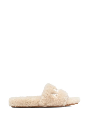 AMIRI logo-embroidery slippers - Neutrals