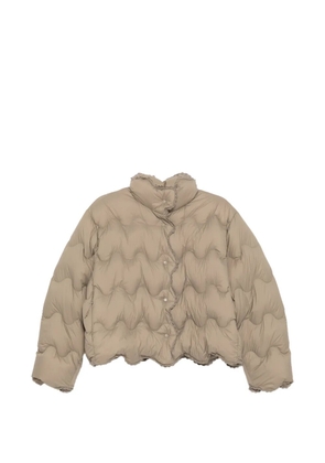 JNBY wave-quilted lace-trim jacket - Neutrals