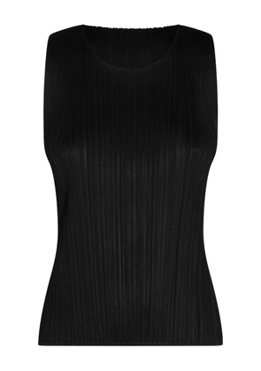 Pleats Please Issey Miyake pleated sleeveless top - Black
