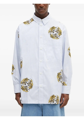 Kenzo striped tiger-print shirt - Blue