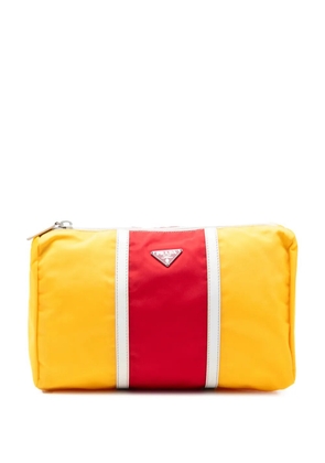 Prada Pre-Owned 2000-2013 Tricolor Tessuto Zip pouch - Yellow