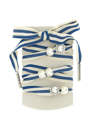 Golden Goose pearl charm shoelaces - Blue