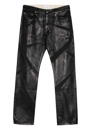 Helmut Lang foil-print low-rise straight-leg jeans - Black