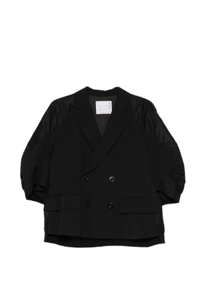 sacai double-breasted panelled blazer - Black
