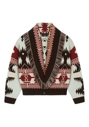 Alanui Icon jacquard fringed cardigan - Neutrals