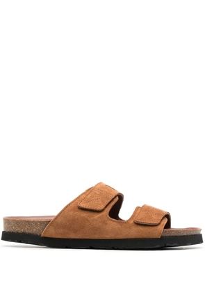 Palm Angels logo-print slide sandals - Brown