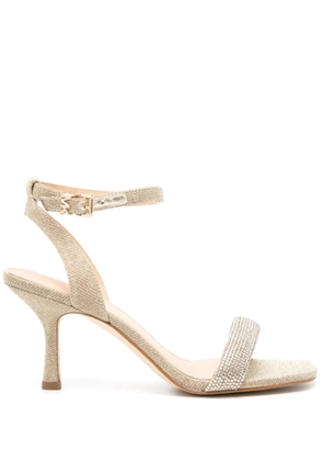 Michael Michael Kors Carrie 75mm rhinestoned leather sandals - Gold