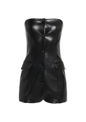 alice + olivia Madison button strapless mini dress - Black