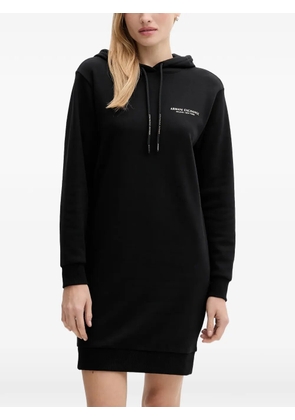 Armani Exchange drawstring hooded mini dress - Black