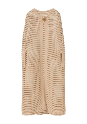 Fabiana Filippi lurex-detail open-knit cape - Neutrals