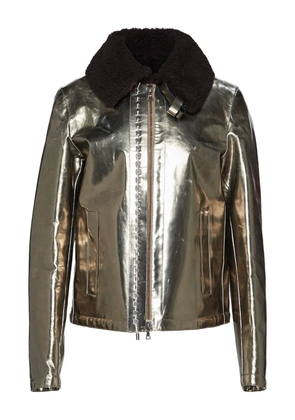 Jil Sander metallic shearling-collar jacket - Gold