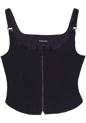 TOM FORD zip-up corset tank top - Black