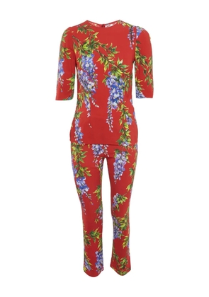 Dolce & Gabbana Pre-Owned floral-print crepe trousers and top set - Red