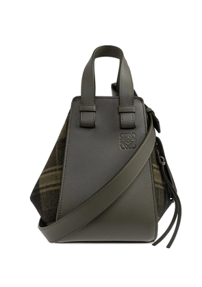 LOEWE Hammock printed-tartan tote bag - Green