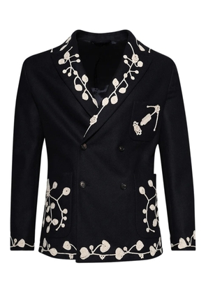 BODE snowdrop appliqué suit jacket - Blue