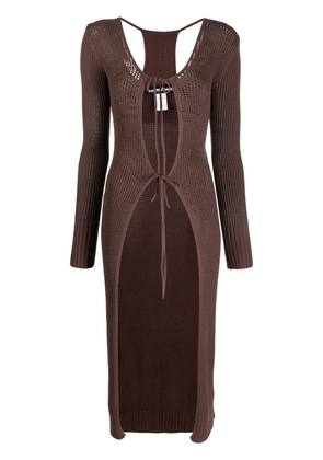 ANDREĀDAMO cut-out-effect cardi-coat - Brown