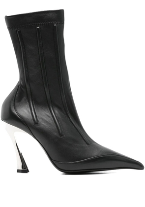Mugler 95mm leather ankle boots - Black
