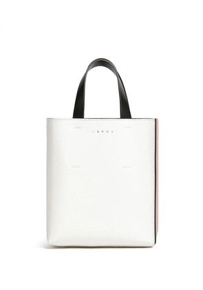 Marni two-tone leather tote bag - White