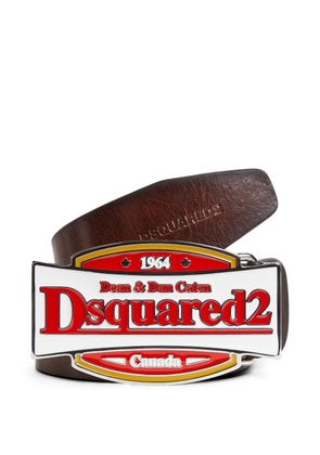 DSQUARED2 logo-plaque leather belt - Brown