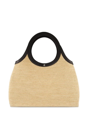 Courrèges Holy raffia tote bag - Neutrals