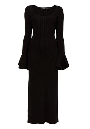 Proenza Schouler ribbed-knit flute-sleeved dress - Black