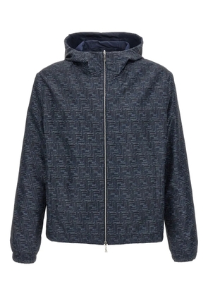 FENDI patterned hooded jacket - Blue