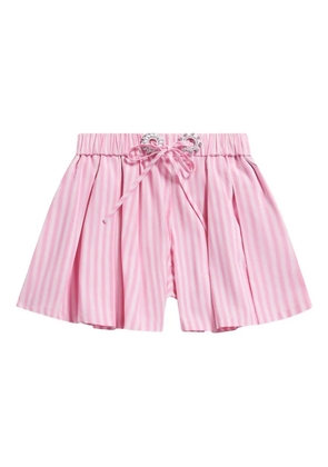 AREA pleated striped shorts - Pink