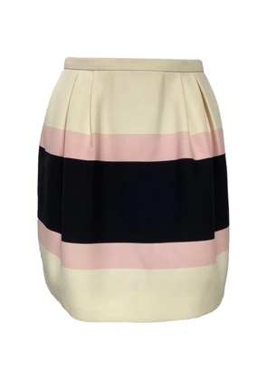 Valentino Garavani Pre-Owned pleated striped mini skirt - Neutrals