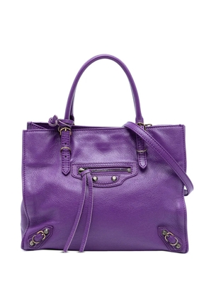 Balenciaga Pre-Owned 2013 Mini Leather Papier A4 Zip Around Tote satchel - Purple