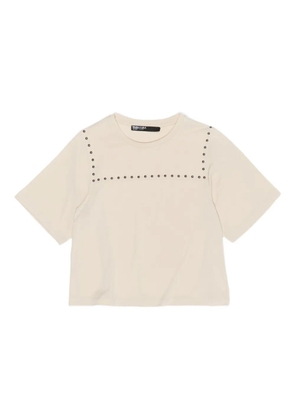 Bimba y Lola stud-embellished short-sleeve T-shirt - Neutrals