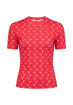 Marine Serre moon-printed crew-neck T-shirt - Red